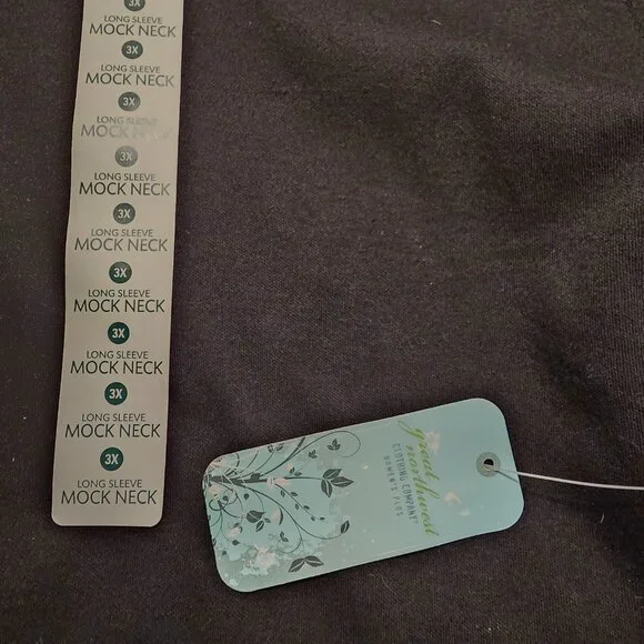 NWT GNW 3X Black Mock neck Long Sleeve Knit Top Basic Great for layering! - Picture 5 of 6